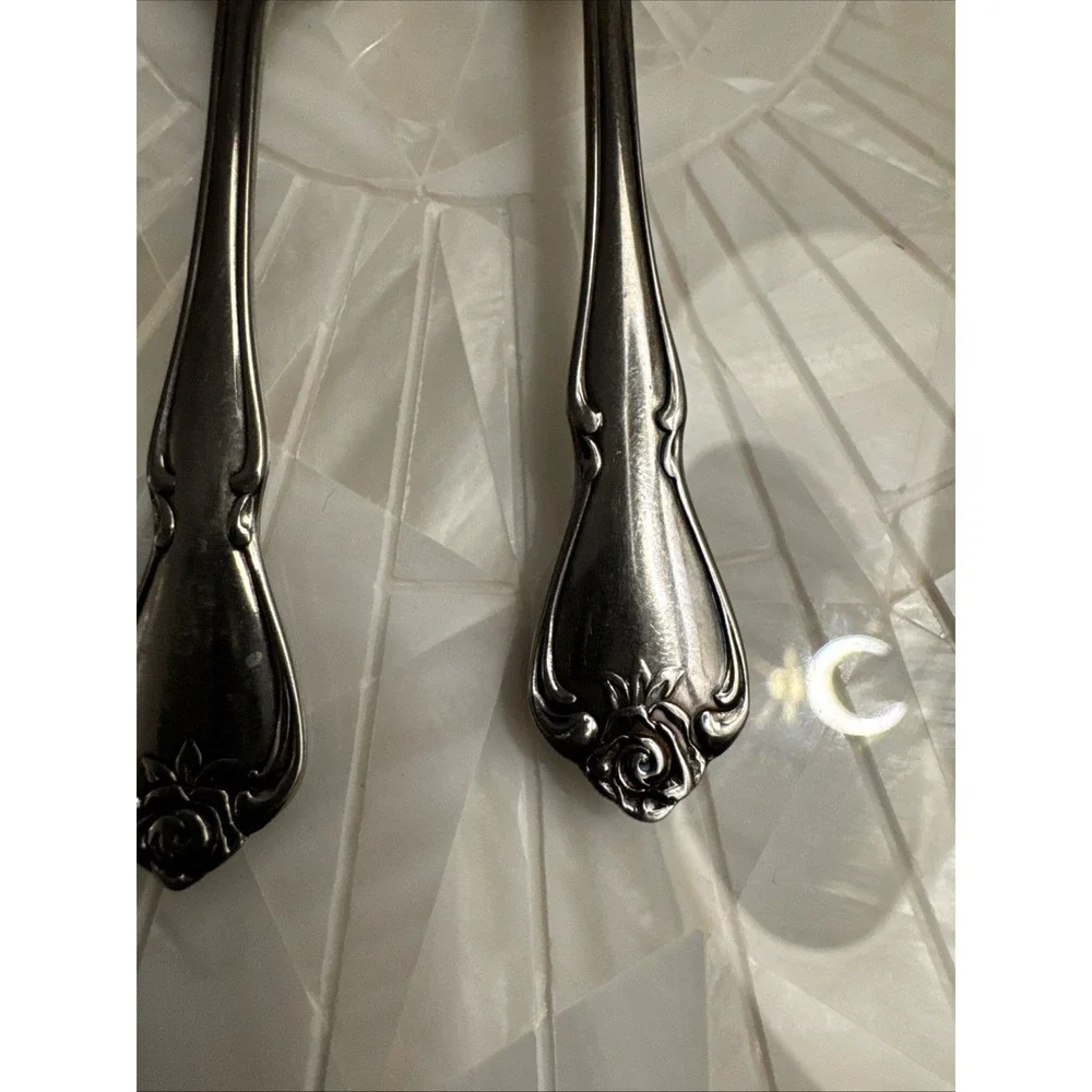 Oneida Youth Fork & Baby Spoon ARBOR ROSE True Rose 1881 Rogers  Stainless